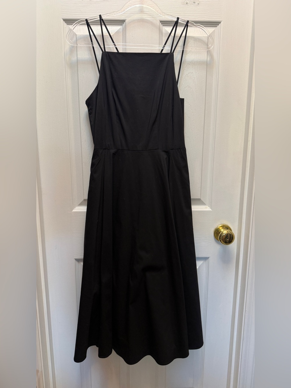 Joie Black Strapless-Look Spaghetti-Strap Midi Dress